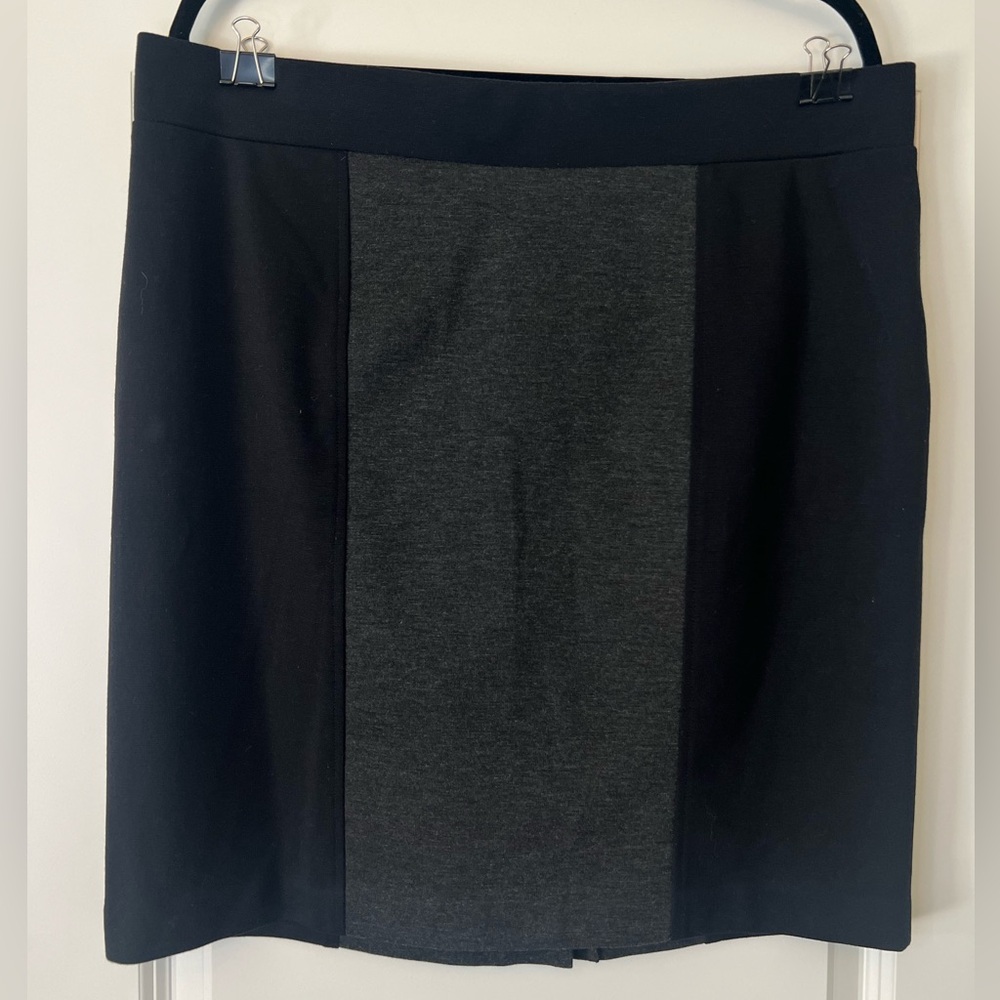 Nicole Miller Black and Gray Color Block Pencil Skirt Midi Size XL